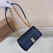 Burberry Small Quilted Lambskin Lola Bag with Chain Strap Black  23x6x13cm - 4