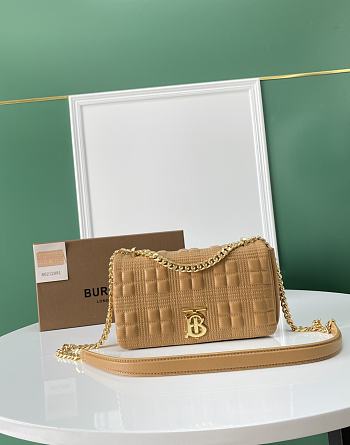 Colestore Burberry Beige Brown Quilted Leather Small Lola Shoulder Bag 23 x 6 x 13cm