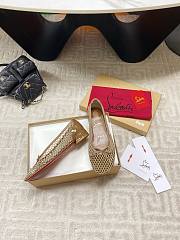 Colestore Christian Louboutin Cava Flat Mesh Ballet Flats Beige - 6