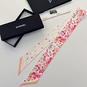 Colestore Chanel Slim Bandeau Silk Twill Fuchsia, Orange & White - 5