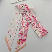 Colestore Chanel Slim Bandeau Silk Twill Fuchsia, Orange & White - 4