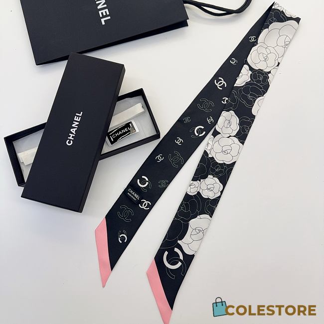 Colestore Chanel Silk Twill Fuchsia, White & Black, Pink - 1