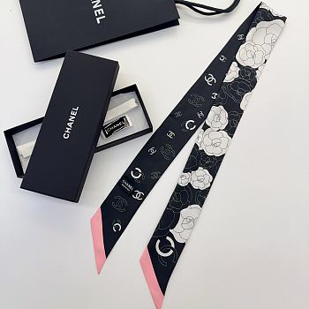 Colestore Chanel Silk Twill Fuchsia, White & Black, Pink