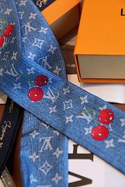 Colestore Louis Vuitton LV X TM Silk Monogram Cerises Bandeau Blue - 5