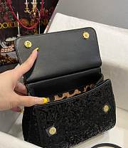 Colestore Dolce & Gabbana Black Sequin Mini Sicily Top Handle Bag 20x16x8cm - 3