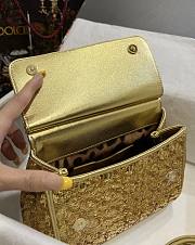 Colestore Dolce & Gabbana Gold Sequin Mini Sicily Top Handle Bag 20x16x8cm - 5