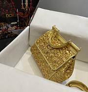 Colestore Dolce & Gabbana Gold Sequin Mini Sicily Top Handle Bag 20x16x8cm - 4