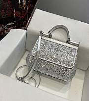 Colestore Dolce & Gabbana Silver Sequin Mini Sicily Top Handle Bag 20x16x8cm - 6