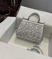 Colestore Dolce & Gabbana Silver Sequin Mini Sicily Top Handle Bag 20x16x8cm - 5
