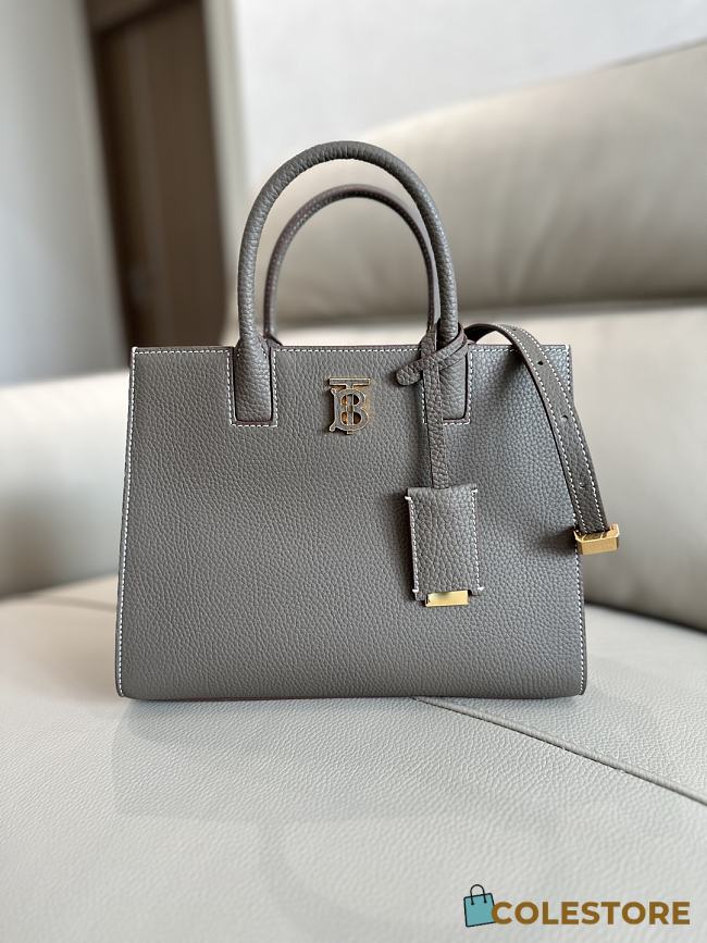 Colestore Burberry Mini Frances Leather Top Handle Bag Gray 27 x 11 x 20 cm - 1