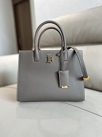 Colestore Burberry Mini Frances Leather Top Handle Bag Gray 27 x 11 x 20 cm