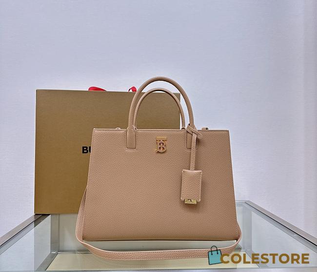 Colestore Burberry Small TB Bag in Grainy Leather Beige 32.5 x 12 × 24cm - 1