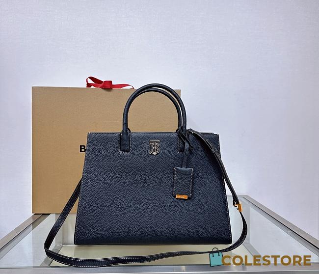Colestore Burberry Small TB Bag in Grainy Leather Black 32.5 x 12 × 24cm - 1