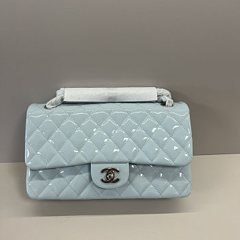 Colestore Chanel Medium Double Flap Bag in Blue Patent 25cm