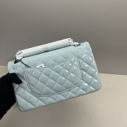 Colestore Chanel Medium Double Flap Bag in Blue Patent 25cm - 4