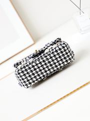 Colestore Chanel Mini Flap Bag Houndstooth Tweed with Floral Embellishments and Gold-Tone Hardware 21cm - 3