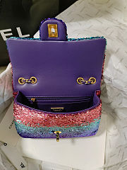 Colestore Chanel 23K Flap Bag – Gradient Sequin with Gold Metal Hardware 21x14x8cm - 6