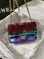 Colestore Chanel 23K Flap Bag – Gradient Sequin with Gold Metal Hardware 21x14x8cm - 2