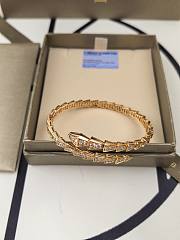 Colestore Bvlgari Double-Coil Snake-Shaped Spring Bracelet with Full Diamonds Rose Gold - 1