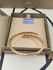 Colestore Bvlgari Double-Coil Snake-Shaped Spring Bracelet with Full Diamonds Rose Gold - 4