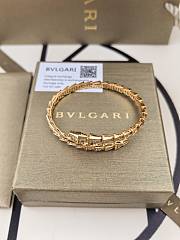 Colestore Bvlgari Double-Coil Snake-Shaped Spring Bracelet with Full Diamonds Rose Gold - 6