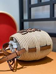 Colestore Loewe Beehive Basket Tote Bag In Raffia And Leather Skin 18x16x12cm - 4