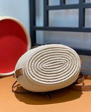 Colestore Loewe Beehive Basket Tote Bag In Raffia And Leather Skin 18x16x12cm - 6