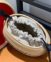 Colestore Loewe Beehive Basket Tote Bag In Raffia And Leather Skin Black 18x16x12cm - 3