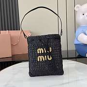 Colestore Miu Miu Woven Logo Drawstring Tote Bag Black 20x23cm - 1