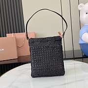 Colestore Miu Miu Woven Logo Drawstring Tote Bag Black 20x23cm - 6