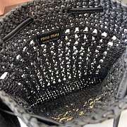 Colestore Miu Miu Woven Logo Drawstring Tote Bag Black 20x23cm - 3