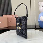 Colestore Miu Miu Woven Logo Drawstring Tote Bag Black 20x23cm - 2