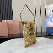 Colestore Miu Miu Woven Logo Drawstring Tote Bag Natural 20x23cm - 6
