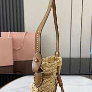 Colestore Miu Miu Woven Logo Drawstring Tote Bag Natural 20x23cm - 4