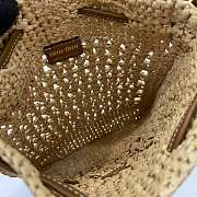 Colestore Miu Miu Woven Logo Drawstring Tote Bag Natural 20x23cm - 2