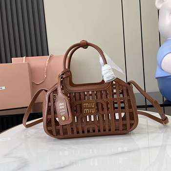Colestore Miu Miu Cognac Leather Basket 24x12.5x9cm