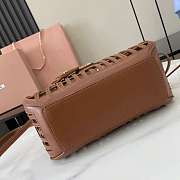 Colestore Miu Miu Cognac Leather Basket 24x12.5x9cm - 6