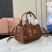 Colestore Miu Miu Cognac Leather Basket 24x12.5x9cm - 2