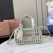 Colestore Miu Miu Chalk White Leather Basket 24x12.5x9cm - 1