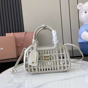 Colestore Miu Miu Chalk White Leather Basket 24x12.5x9cm
