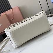 Colestore Miu Miu Chalk White Leather Basket 24x12.5x9cm - 5