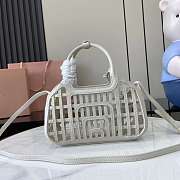 Colestore Miu Miu Chalk White Leather Basket 24x12.5x9cm - 4