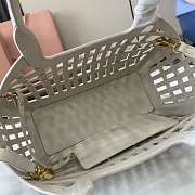 Colestore Miu Miu Chalk White Leather Basket 24x12.5x9cm - 2