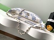 Colestore Chanel CoCo Beach Large Hobo Bag, Printed denim & Gold-tone Metal, White & Blue - 5