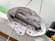 Colestore Chanel Coco Beach Shopping Bag Printed Denim & Gold-Tone Metal Light Blue & White - 2
