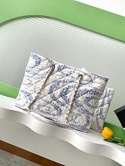 Colestore Chanel Coco Beach Shopping Bag Printed Denim & Gold-Tone Metal Light Blue & White - 6