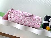 Colestore Chanel Coco Beach Shopping Bag Printed Denim & Gold-Tone Metal Light Pink & White - 4