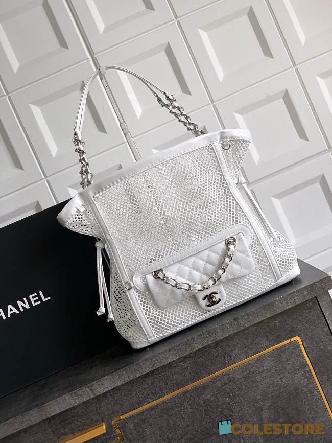 Colestore Chanel Mesh White Tote Bag  30x32x9cm - 1