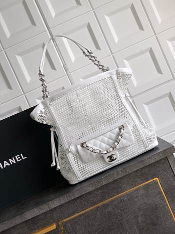 Colestore Chanel Mesh White Tote Bag  30x32x9cm