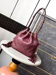 Colestore Chanel 25A Vintage Drawstring Bag Burgundy  - 4
